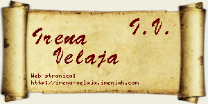 Irena Velaja vizit kartica